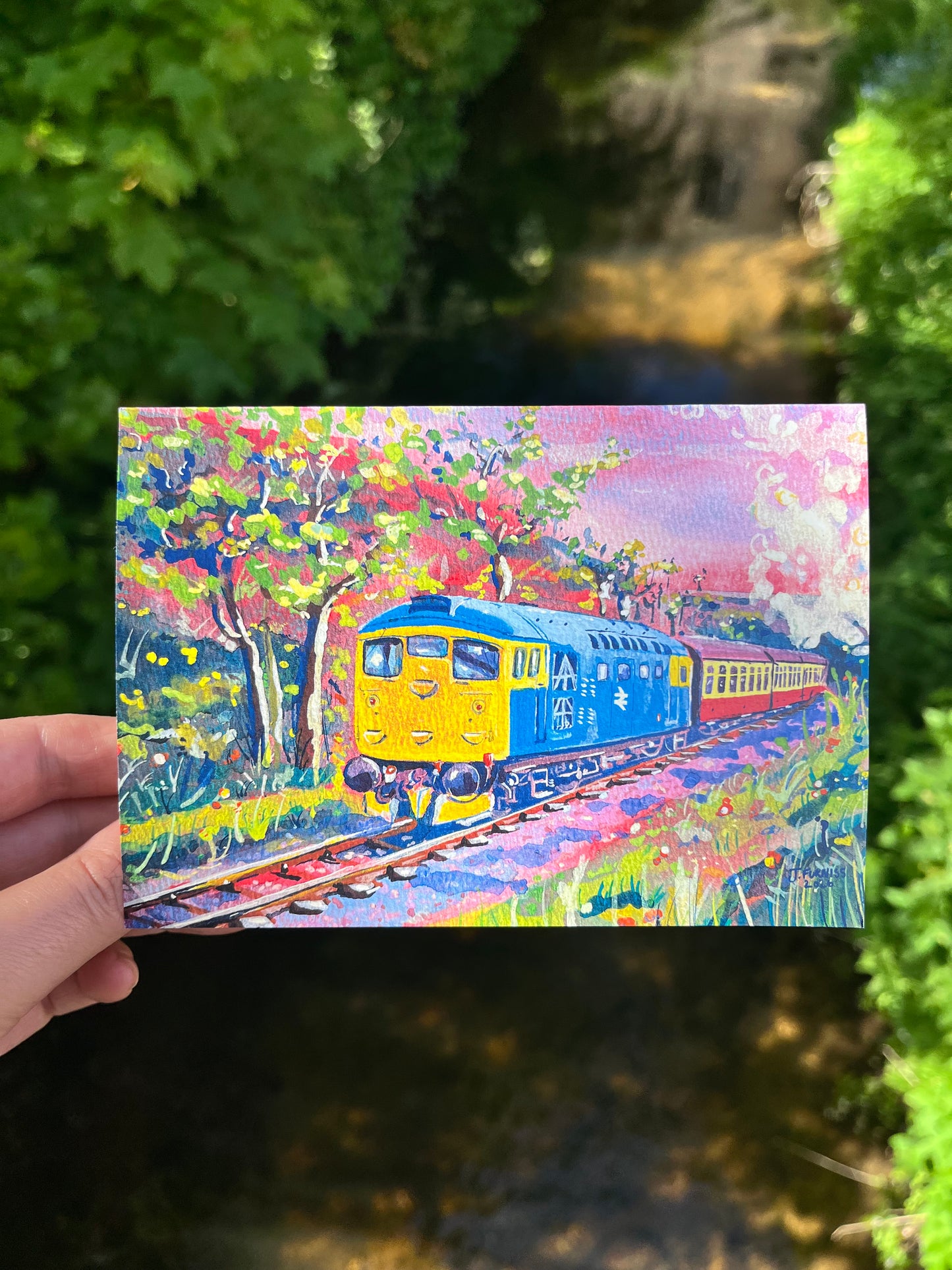 Diesel Train Greetings Card