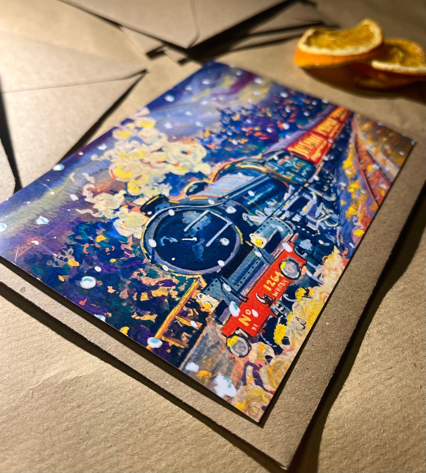 Steam Train Christmas Card