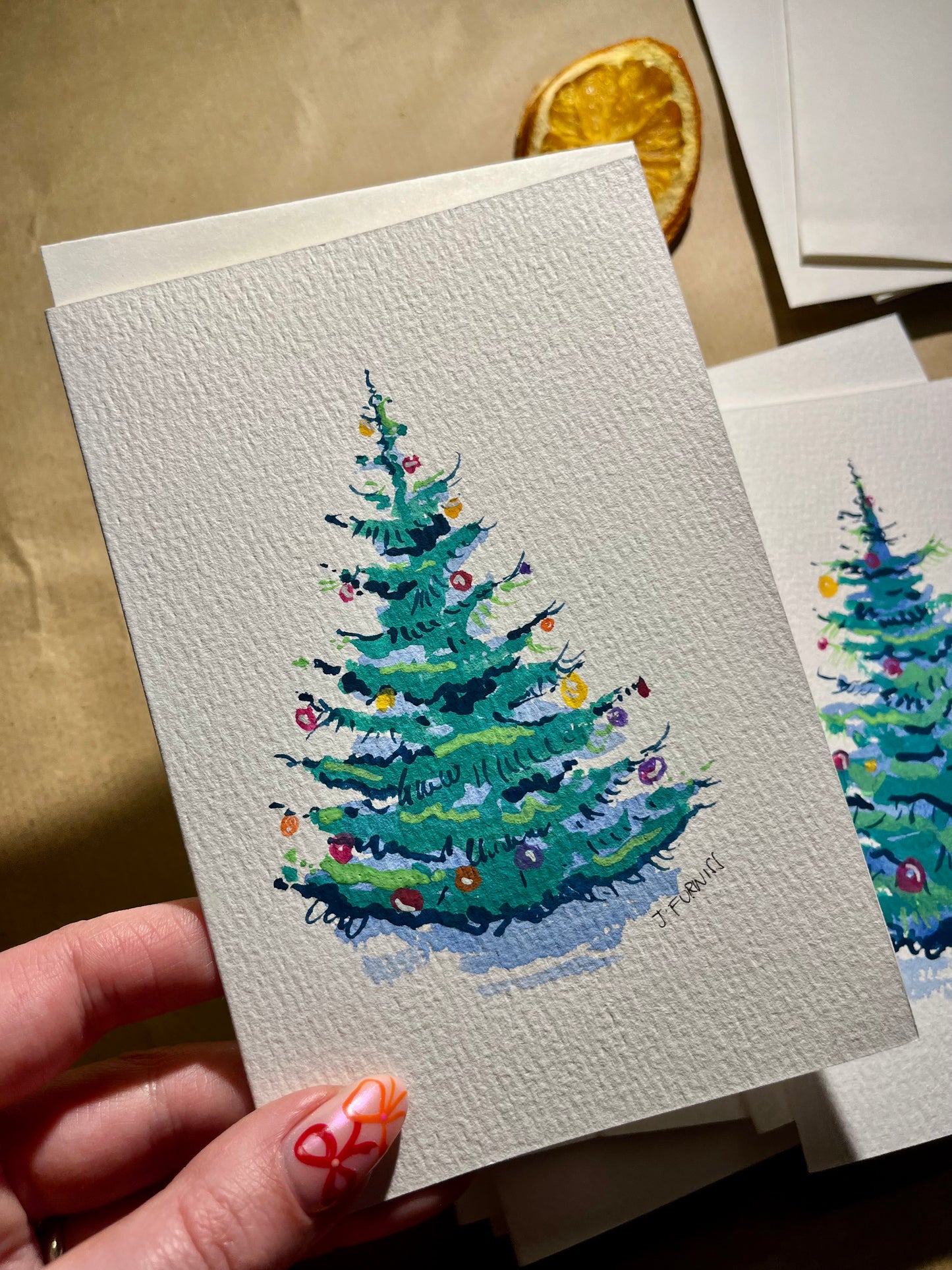 Hand Painted Christmas Cards